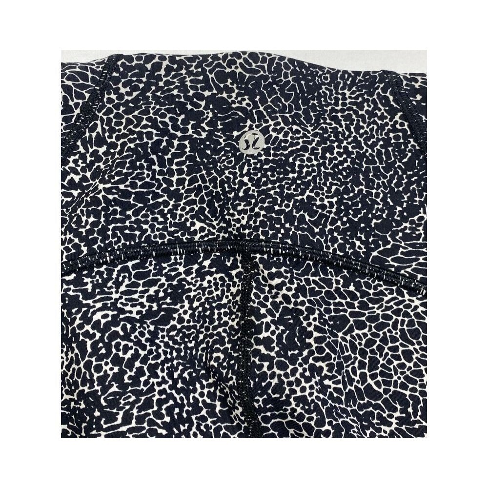 Lululemon Train Times Pant 25" White Black Patterned Size 4 Yoga Legging